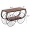Vintiquewise Industrial Wagon Style Console Table Rustic Wood Top Large Spoke Metal Wheels & Lower Storage Shelf Vintage Accent Display Table for Hallway Entryway Dining Room Living Room or Home Bar